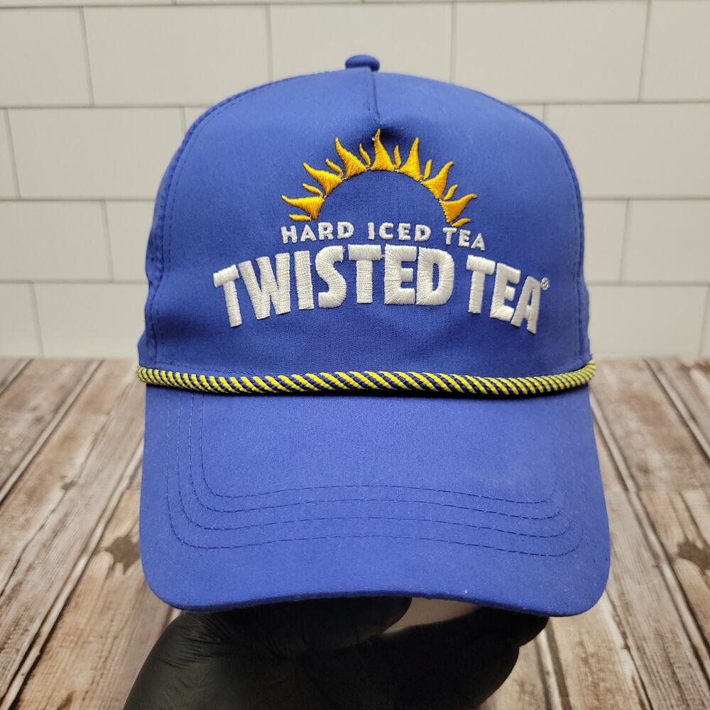Twisted Tea Hard Iced Tea Rope Snapback Hat Cap Blue Mesh Promo Adult OSFA